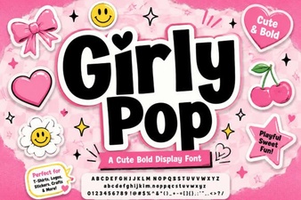 Girly Pop Font - Fun Feminine Display Typeface for Creative Projects